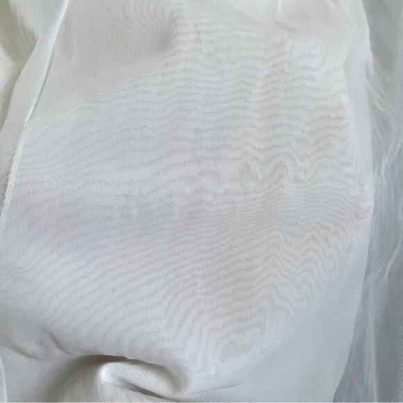 Vintage 60s White Double Layered Semi-Sheer Chiffon Robe Peignoir - M/L - Picture 10 of 12
